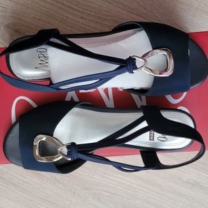 MPO Navy Crepe Stretch/Elastic Sandals